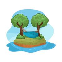 hammock Under a shady tree vector