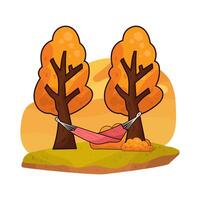 illustration of Hammock on Tree vector