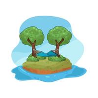 Relax in a Hammock in the Trees illustration vector