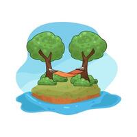 illustration of Relax in a Hammock in the Trees vector