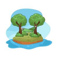 Comfortable Hammock Hanging on a Tree vector