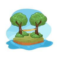 illustration of Hammock Under the Tree vector