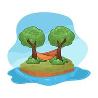 Hammock Under the Tree illustration vector