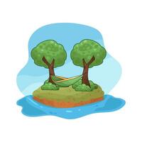 Hammock Under the Tree vector