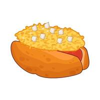 cheese hotdog illustration vector