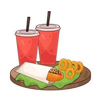 Hotdog and Soda Combination vector