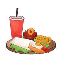 illustration of Enjoy Hotdogs with soda vector
