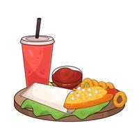 Enjoy Hotdogs with soda vector