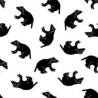 Illustration of black and white pattern with wolverines. vector