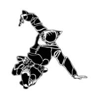 image of defensive pencak silat in a low position vector