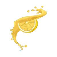 Refreshing splash of Lemon juice vector