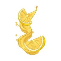 a splash of refreshing lemon juice illustration vector