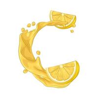 Refreshing splash of Lemon juice illustration vector