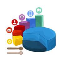 illustration of Dynamic Pie Chart vector