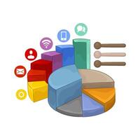 Statistics In The Circle illustration vector
