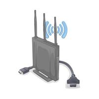wifi router with Multifunction Cable Connector vector
