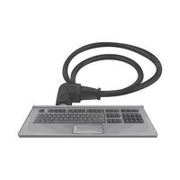 illustration of keyboard with Portable Connector Cable vector