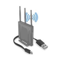 wifi router with Best Connecting Cables illustration vector
