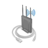 wifi router with Best Connecting Cables vector