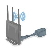 illustration of wifi router with Best Connecting Cables vector