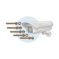 24 Hour Monitoring Camera vector