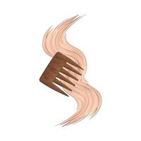 several strands of hair are being combed vector