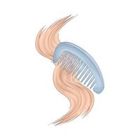 illustration of several strands of hair are being combed vector