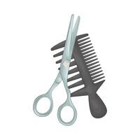 Elegant Comb and Scissors illustration vector