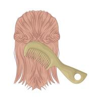 illustration of Beautiful hair is being combed vector