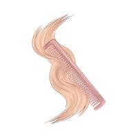 illustration of Hair Care with a Comb vector