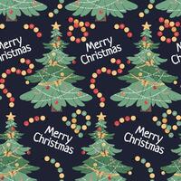 Seamless pattern with Christmas tree. holiday texture in flat style. Merry Christmas and Happy New Year. Suitable for wallpaper, wrapping paper, fabric, etc. vector
