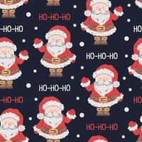 Seamless pattern with cute Santa Claus. holiday texture in flat style. Suitable for wallpaper, wrapping paper, fabric, etc. vector