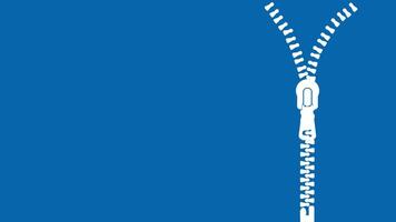 a white zipper on a blue background vector