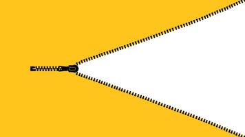 a zipper is open on a yellow background vector