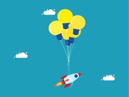 a rocket with light bulbs attached to it vector