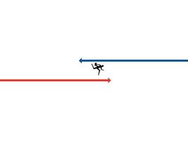 a person is falling down a slope and is on the other side vector
