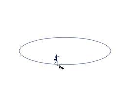 a person is walking on a circular path vector
