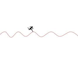 a person is running on a wave vector