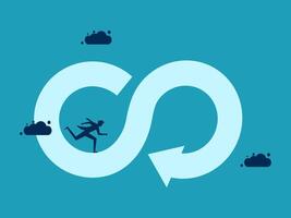 a man running through a circle with the word co vector