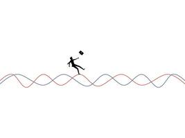a man is jumping over a wave with a kite vector