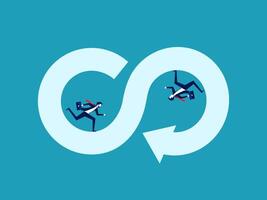 two people are running in circles around a circle with the word co vector
