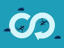 two people running in circles around a circle with the word co vector