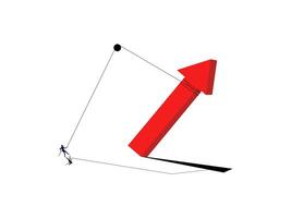 a man is pulling a red arrow up a rope vector