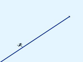 woman running on a line with a blue arrow pointing up vector