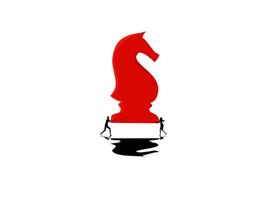 a red chess piece with a man on it vector