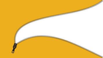 zipper open on yellow background vector