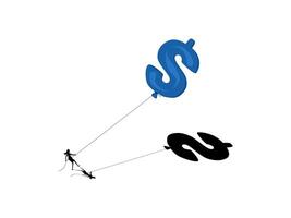 woman is pulling a dollar sign on a string vector