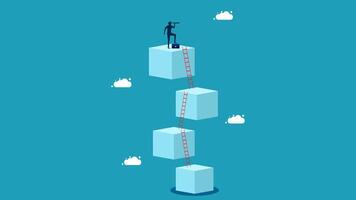 man climbing up the ladder to success vector