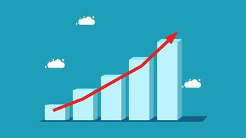 a graph chart with an upward arrow vector