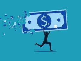 man running with money concept vector